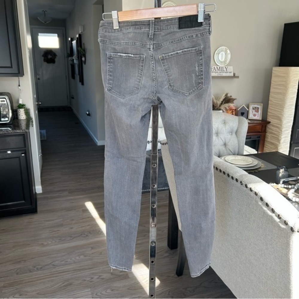 💋H&M &Denim super skinny distressed gray wash jeans 👖 denim 25/30 - Picture 5 of 10